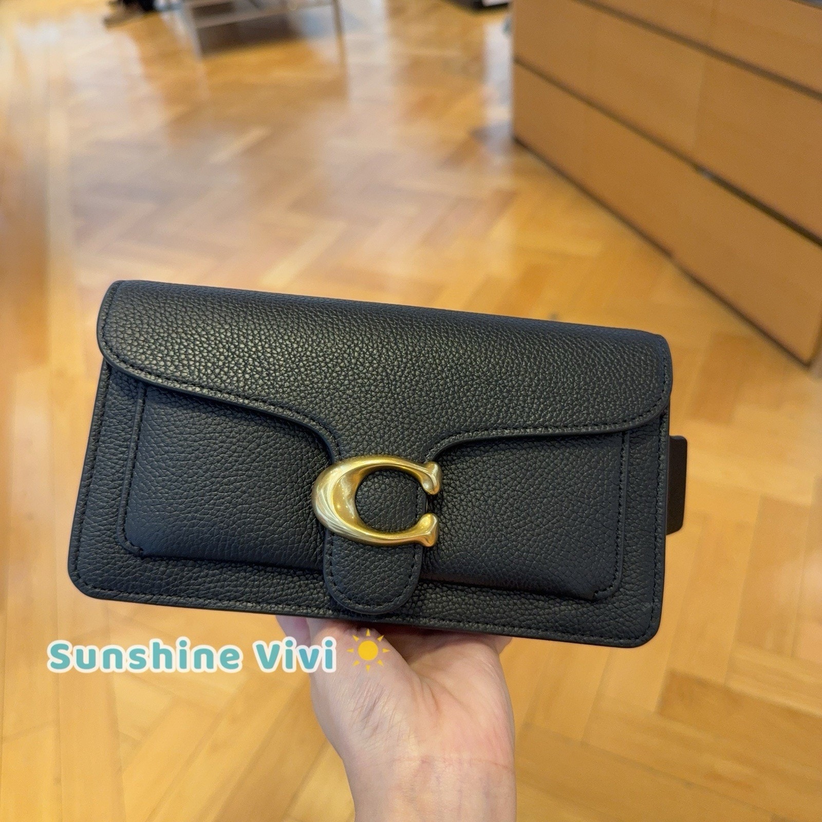 Nwt Coach Tabby Ce772 Chain Clutch Shoulder Bag Crossbody Brass Black Leather
